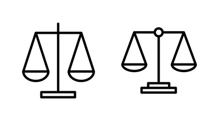Scales icon vector. Law scale icon. Justice sign and symbol