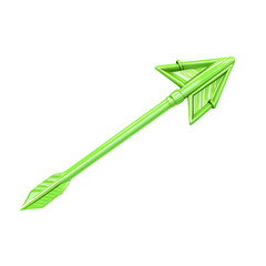 Modern Arrow with Refined Details in Bold Neon Green Isolated on Transparent Background