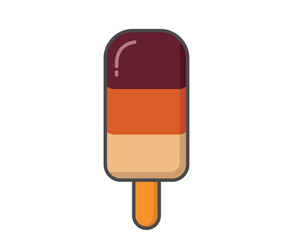 Sweet ice cream. Cold dessert and summer symbol. Isolated vector image