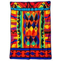 Bold Beach Towel with Oversized Graphic Tribal Motif Isolated on Transparent Background