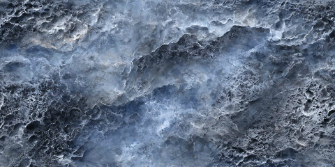 Dark-blue-gray stone pattern with fossil-like appearance on black background - Seamless , pattern , background , tile