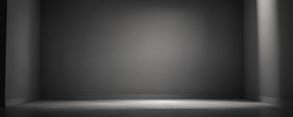 Obraz premium Elegant gray backdrop, dramatic lighting, product showcased in shadow play , texture, monochrome, advertising
