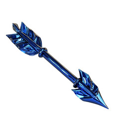 Bold Arrow with a Dynamic Sculpted Shape in Rich Sa Isolated on Transparent Background