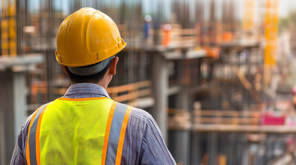 Construction Worker Overlooking Site