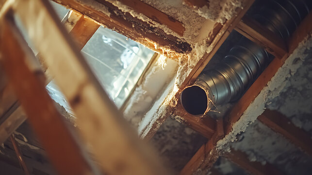 Attic Ventilation System with Insulation and Ductwork