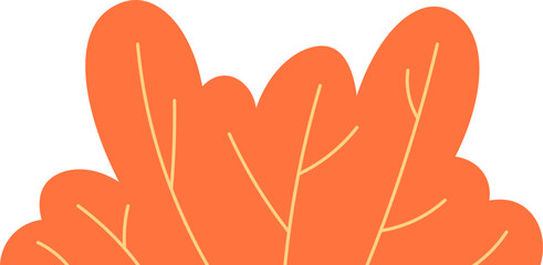 Fototapeta premium Bushes leaf corner for autumn, spring decoration illustration. Nature, floral, botanical vector isolated.