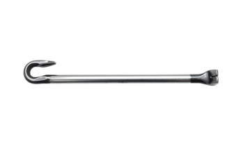 A Detailed Metallic Pry Bar with Hooked End and Forked Head
