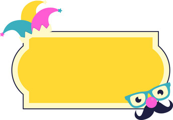 Fototapeta premium April fools text frame shape. Text box vector isolated.
