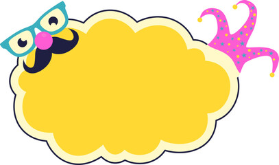 April fools text frame shape. Text box vector isolated.