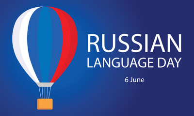 illustration vector graphic of Russian flag hot air balloon, perfect for international day, russian language day, celebrate, greeting card, etc.