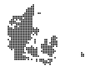Dotted square map of Denmark Small