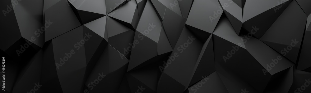 Fototapete Abstract Dark Grey Geometric Background with Triangular Shapes
