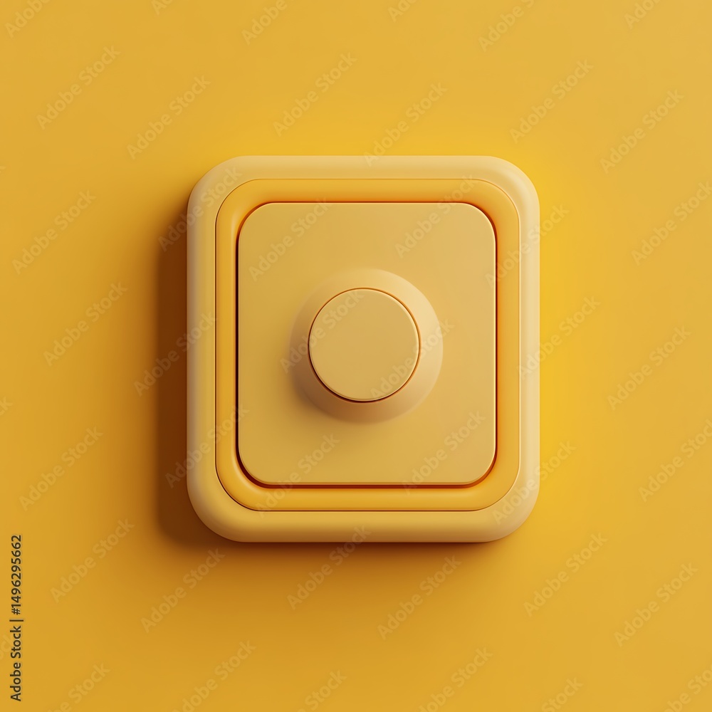 Poster rendering of a button isolated on a background