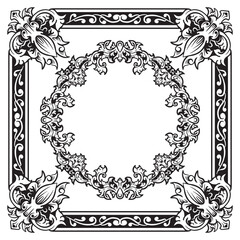 Geometric Ornamental Frames with Fine Outline Flow