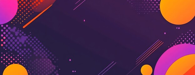 Obraz premium Abstract Geometric Background with Vibrant Orange Purple Circles