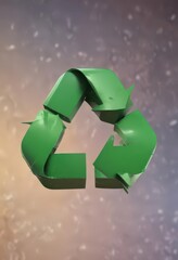 Close-up of a single recycling symbol on a vibrant background ,  triangle,  plastic,  sorting