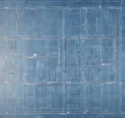 Abstract architectural blueprint with distressed blue photographic filter, faded edges , background, building, faded