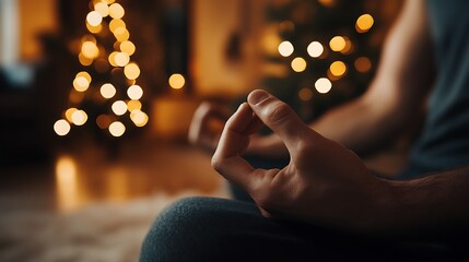 Christmas Yoga Meditation Hands.