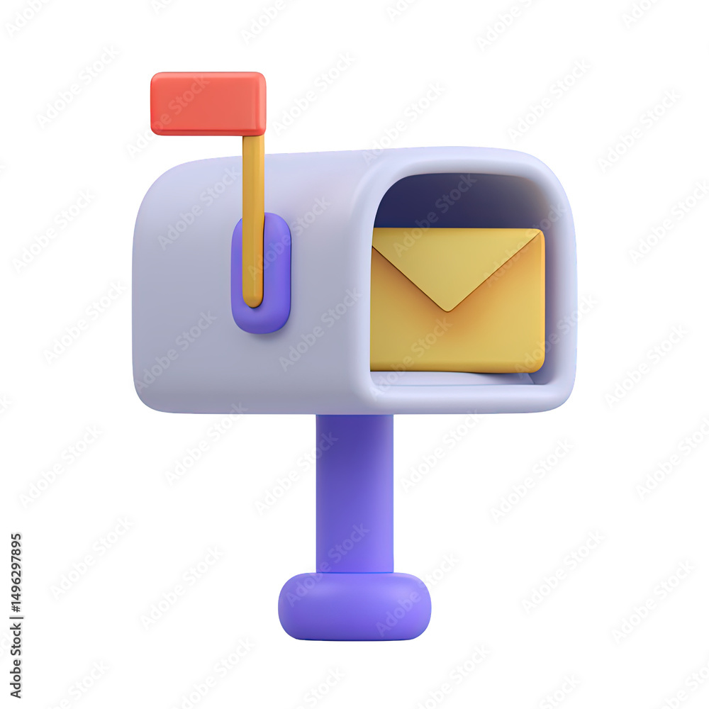 Aufkleber 3d mailbox with an envelope inside symbolizing received mail. ideal for email clients communication 
