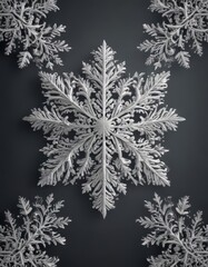 Intricate snowflake border, elegant vector design for Christmas cards ,  festive,  crystal,  frozen