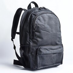 Naklejka premium Stylish black backpack perfect for everyday use and travel adventures isolated