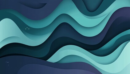 Fototapeta premium Abstract Teal and Blue Wave Background