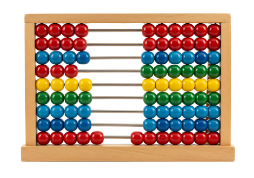 Colorful Abacus with Rows of Beads for Basic Arithmetic Calculations