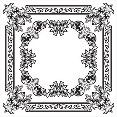 Decorative Geometric Ornamental Frames in Minimal Lines