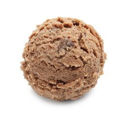 One scoop of delicious ice cream on white background