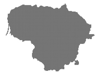 Dotted square map of Lithuania Large