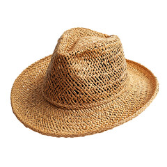 Soft Straw Hat with a Finely Textured Weave and Gen Isolated on Transparent Background