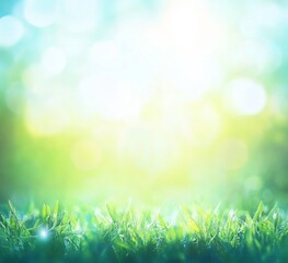 Obraz premium Bright Green Grass in Soft Sunlight