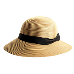 Elegant Wide Brim Sun Hat with a Classic Silhouette Isolated on Transparent Background