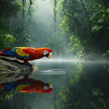 parrot in the jungle