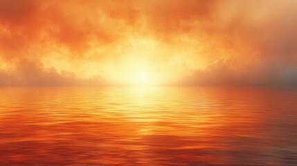 Obraz premium Fiery sunset over still water