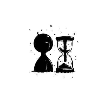 Stylized illustration portraying time, concept of mortality and finitude of life