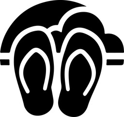 sketch illustration silhouette design icon logo symbol flip flops for relaxing in any situation