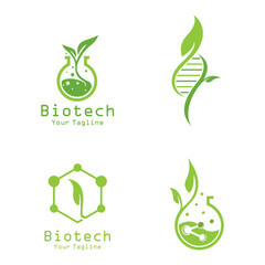 biotech, bio technology logo vector icon illustration