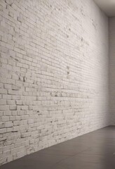 Fototapeta premium Softly lit white brick wall, clean texture, ample copy space , minimal, texture
