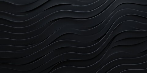 Dark Abstract Background with Smooth Black Wavy Lines