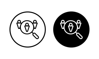 Hiring icon vector illustration. Search job vacancy sign and symbol. Human resources concept. Recruitment