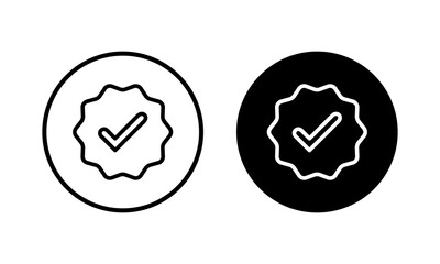 verified icon vector illustration. verification check mark. approved sign and symbol