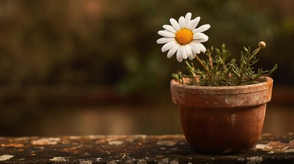 Vibrant Daisy Flower in Pot - Professional Floral Photography