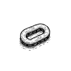 Fototapeta premium Monochrome chain link drawing depicting strength and connection visualization