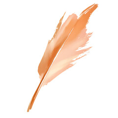 Artistic Arrow with Fluid Brushwork in Soft Apricot Isolated on Transparent Background