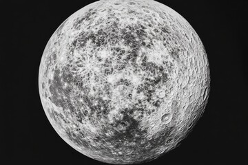 Detailed Black And White Photograph Of The Moon's Surface