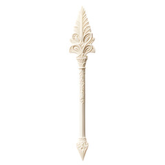 Minimal Arrow with Fine Intricate Detailing in Cream Isolated on Transparent Background