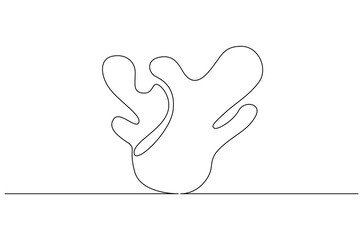 Continuous one line drawing of Liquid abstract shapes. Single line drawing illustration of Fluid abstract background. Spilled liquid concept vector art. Doodle line illustration.