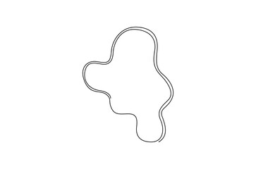 Continuous one line drawing of Liquid abstract shapes. Single line drawing illustration of Fluid abstract background. Spilled liquid concept vector art. Doodle line illustration.