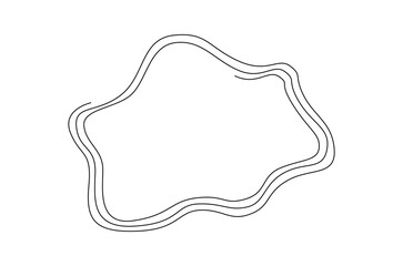 Continuous one line drawing of Liquid abstract shapes. Single line drawing illustration of Fluid abstract background. Spilled liquid concept vector art. Doodle line illustration.
